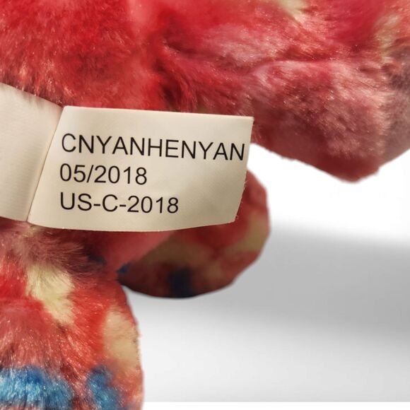 Adorable Unicorn Plush – Fuzzy Pink with Multicolored Spots, 6" Tall, 2018 - Picture 7 of 8